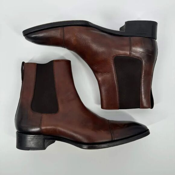 Tom Ford Elkan Cap Brown Leather Chelsea Boots Made In Italy Size 11M main image 6